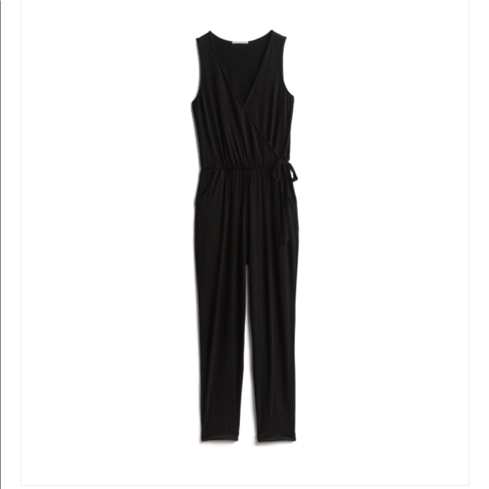 Lemon Tart- Black V-neck Jumpsuit